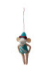 Wool Felt Sporty Mouse Ornament