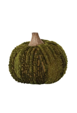 Large  4" H Bouclé/Velvet Pumpkin -