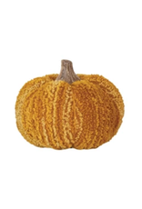 Large  4" H Bouclé/Velvet Pumpkin -