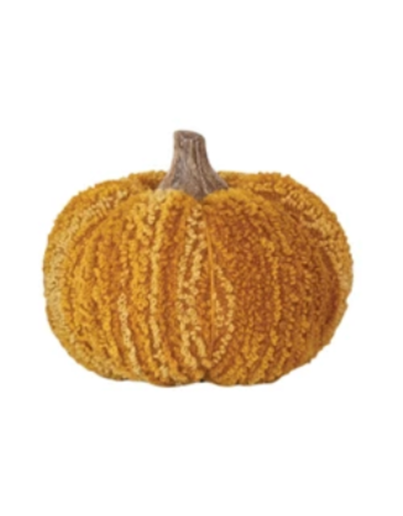 Large  4" H Bouclé/Velvet Pumpkin -