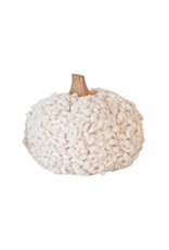 Large  4" H Bouclé/Velvet Pumpkin -