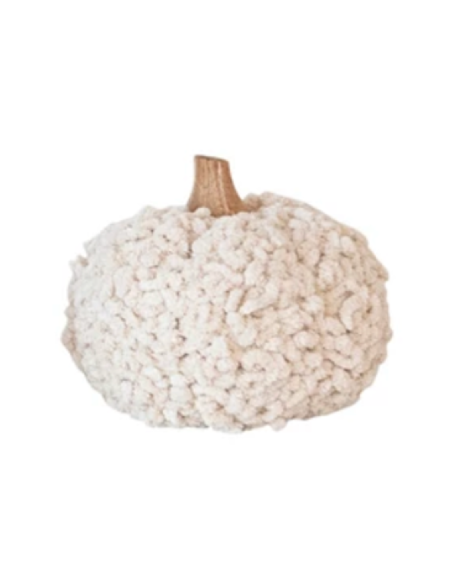 Large  4" H Bouclé/Velvet Pumpkin -