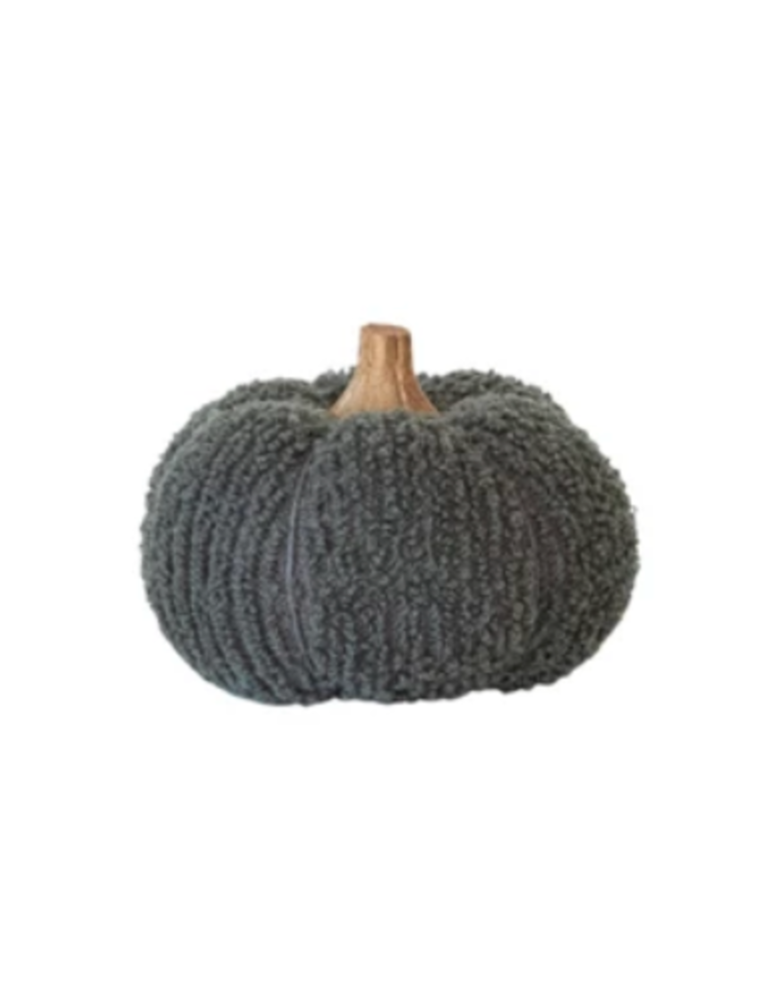 Large  4" H Bouclé/Velvet Pumpkin -