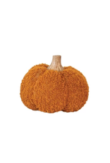 Large  4" H Bouclé/Velvet Pumpkin -