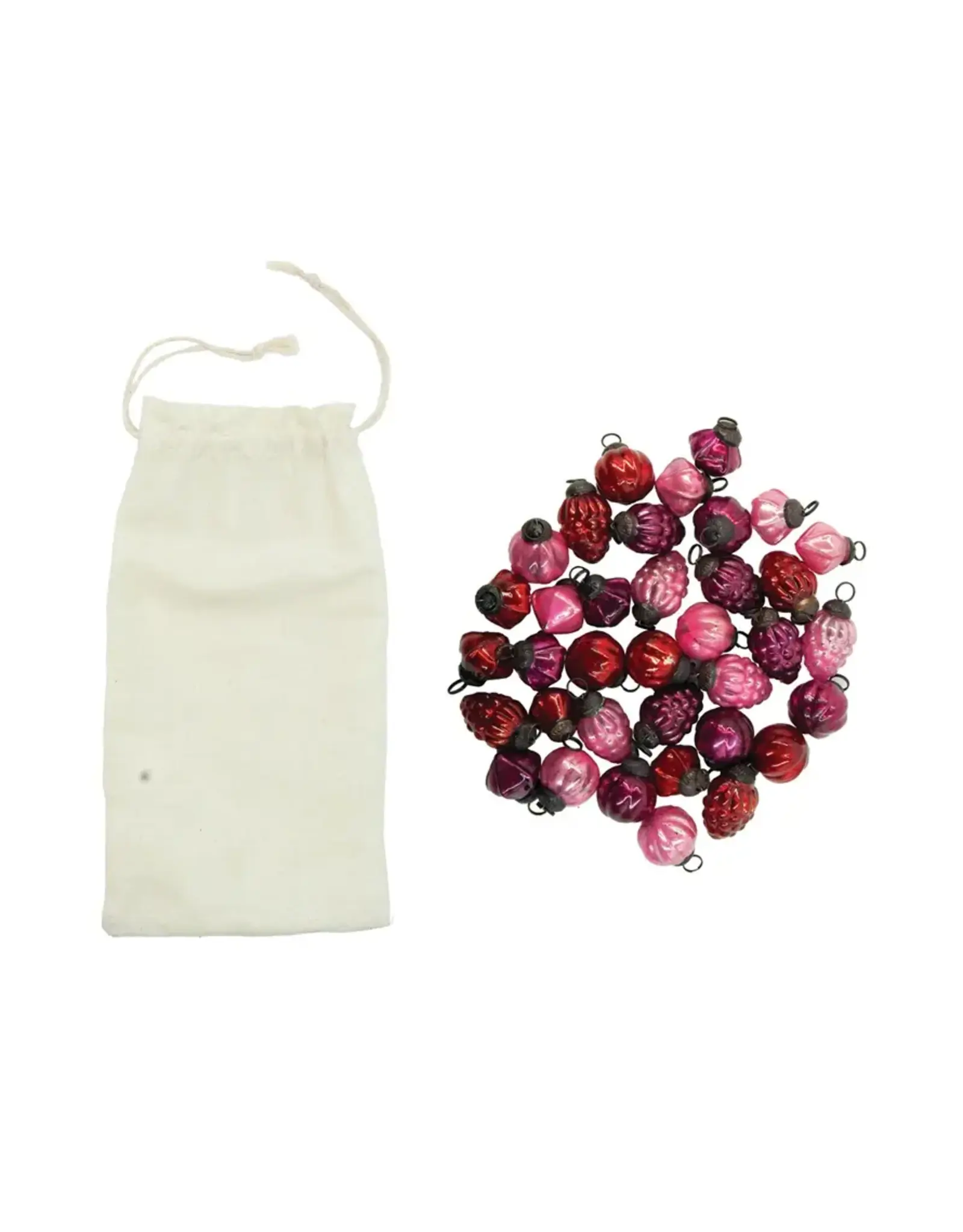 Embossed Mercury Glass Ornaments - Set of 36