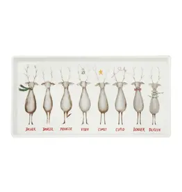 Stoneware Platter with Santa's Reindeer