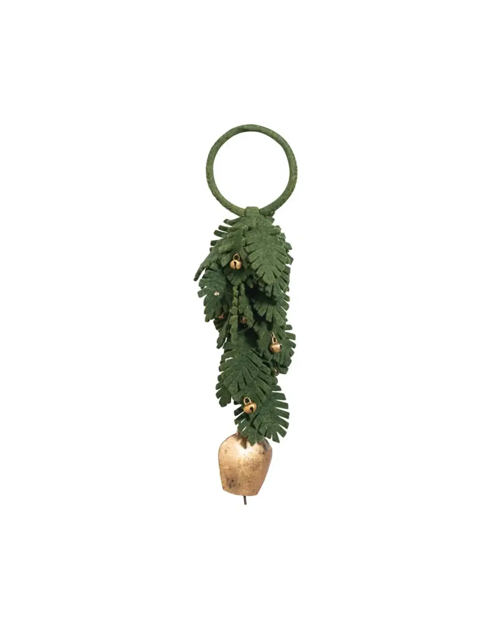 Wool Felt Leaves Door Hanger with Metal Bells