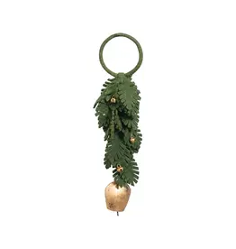 Wool Felt Leaves Door Hanger with Metal Bells