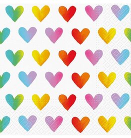 Luncheon Rainbow Hearts Napkins