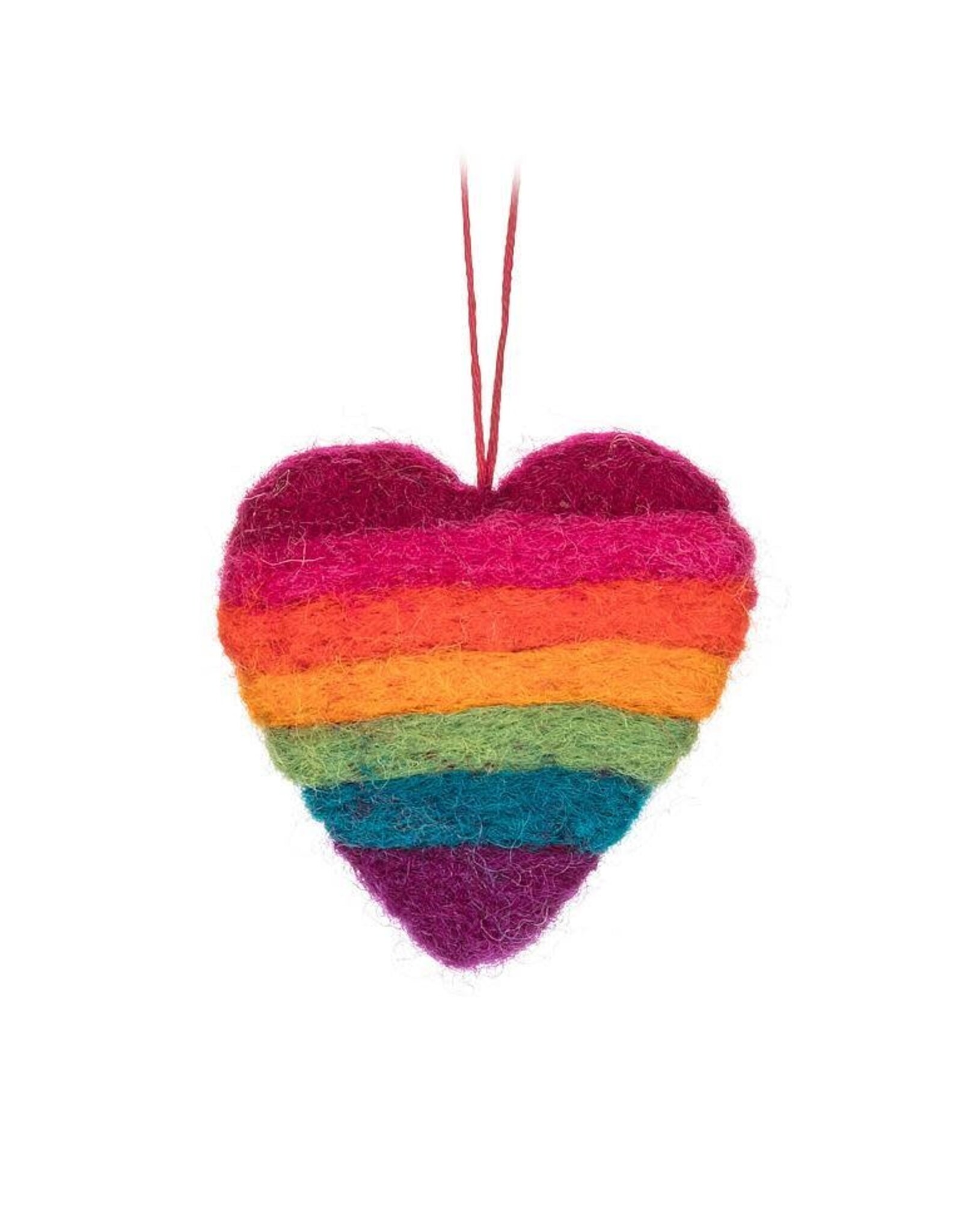 Mini Felt Rainbow Heart Ornament