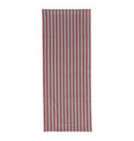 Woven Cotton Striped Table Runner Red & Natural