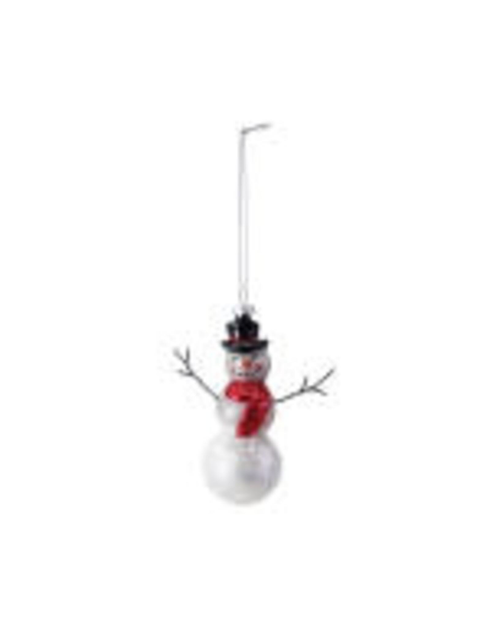Mercury Glass & Wire Snowman Ornament