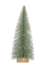 Bottle Brush Tree w/ Silver & Wood Base -