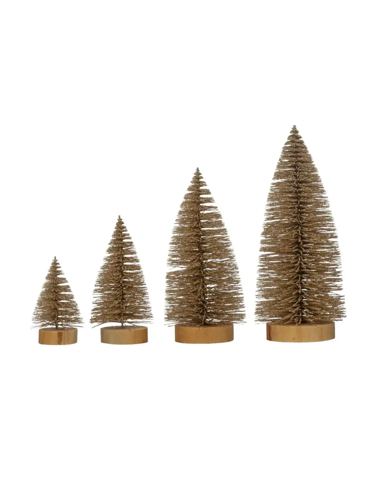 Champagne Bottle Brush Trees, Set/4