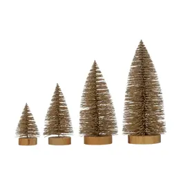 Champagne Bottle Brush Trees, Set/4