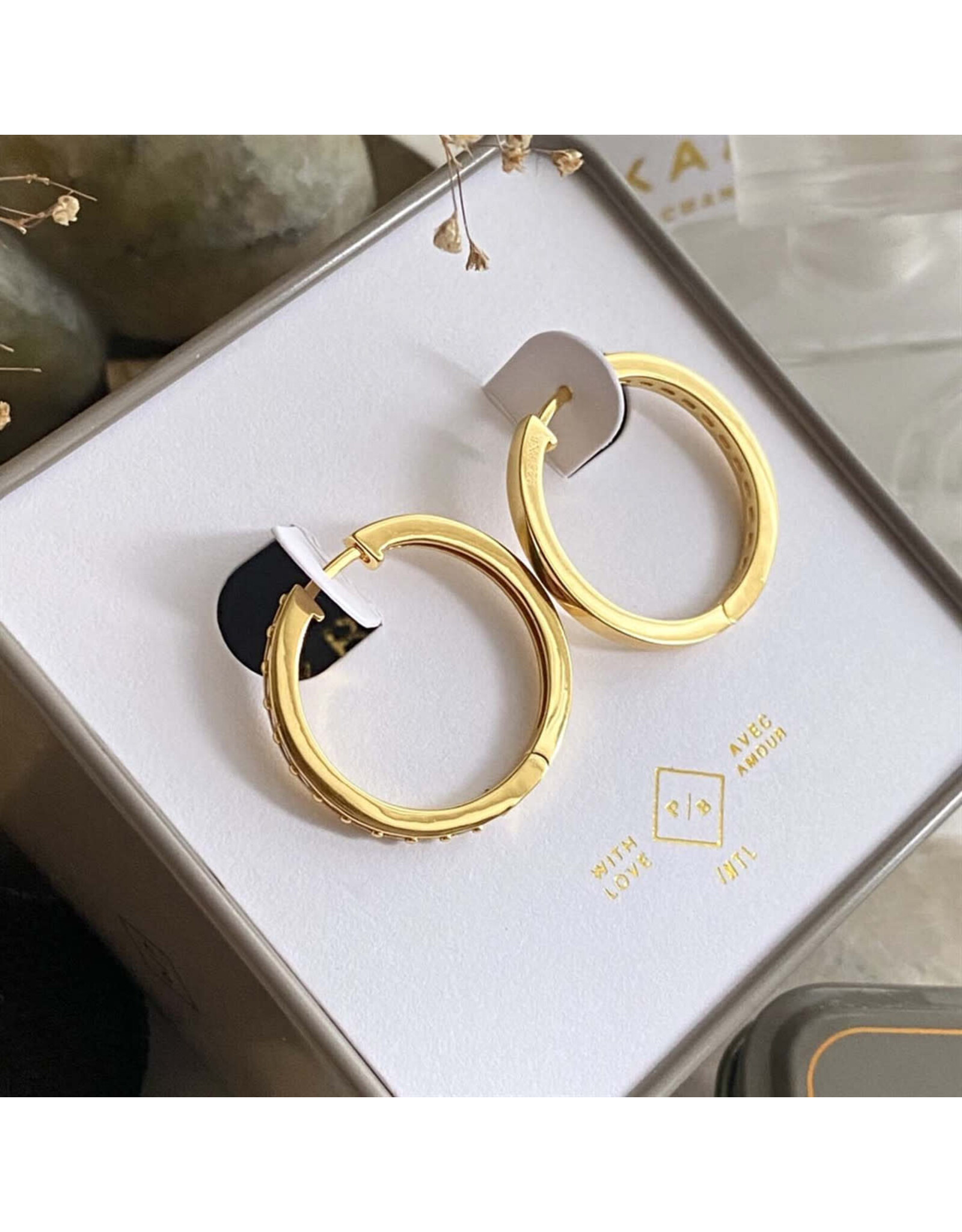 Pika & Bear San Dimas Baguette Hoop Earrings, Gold