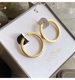 Pika & Bear San Dimas Baguette Hoop Earrings, Gold