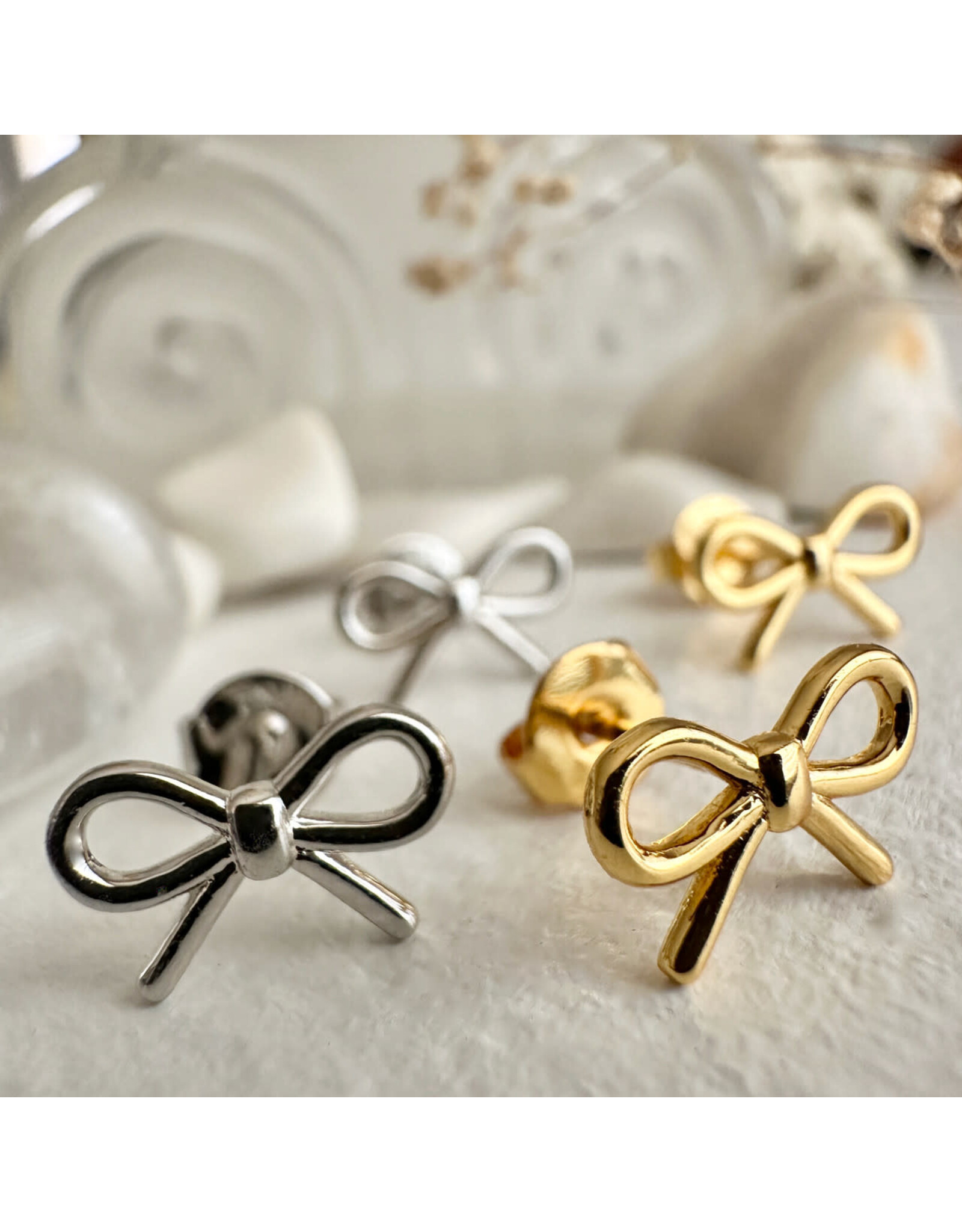 Pika & Bear Zooey Bow Stud Earrings -