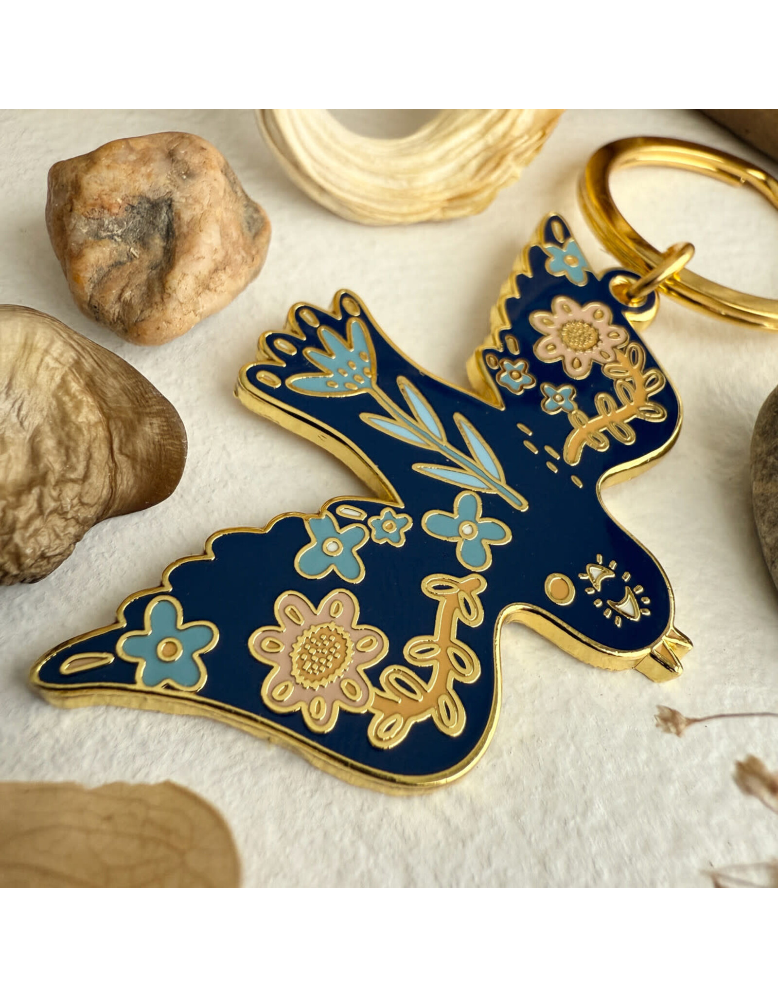 Pika & Bear Enamel Keychain -