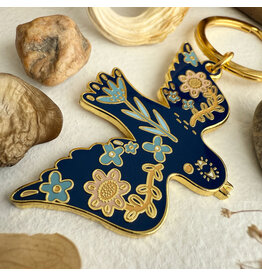 Pika & Bear Enamel Keychain -