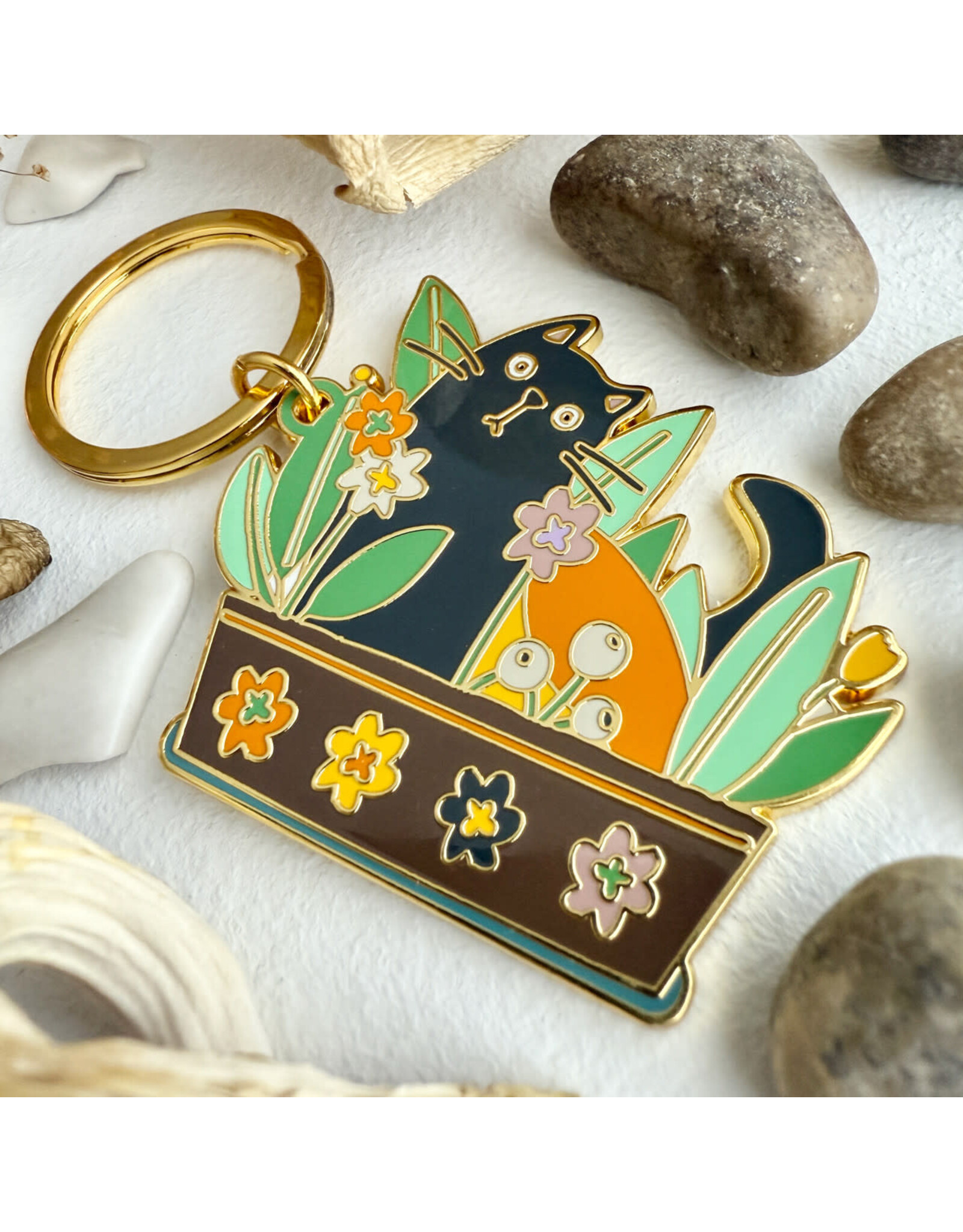 Pika & Bear Enamel Keychain -