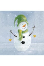 Frosty In The Snow Blue Paper Cocktail Napkins