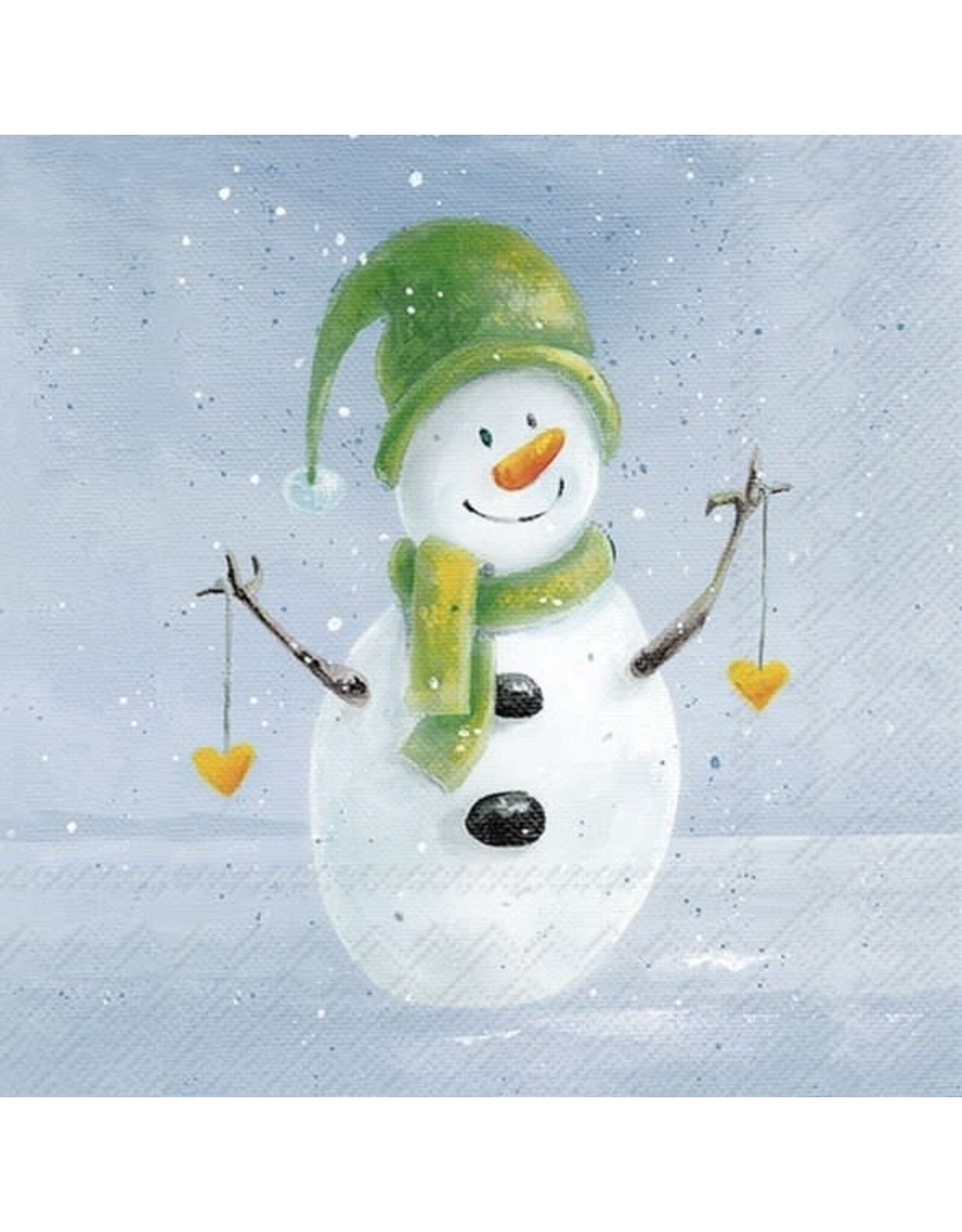 Frosty In The Snow Blue Paper Cocktail Napkins
