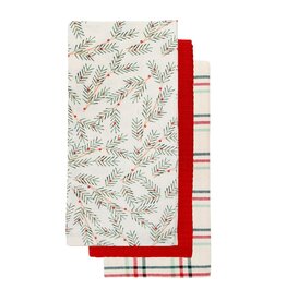 Slim Holly Tea Towel  -Set of 3