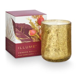 Illume Crimson Woods Small Boxed Crackle Glass Candle