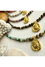 Pika & Bear "Hanalei" Natural Stone & Sun Charm Bracelet -