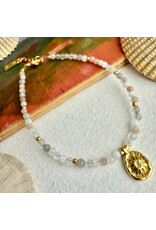 Pika & Bear "Hanalei" Natural Stone & Sun Charm Bracelet -