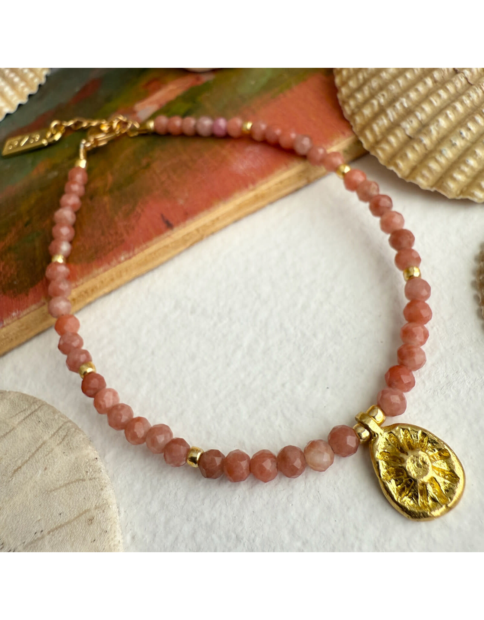 Pika & Bear "Hanalei" Natural Stone & Sun Charm Bracelet -