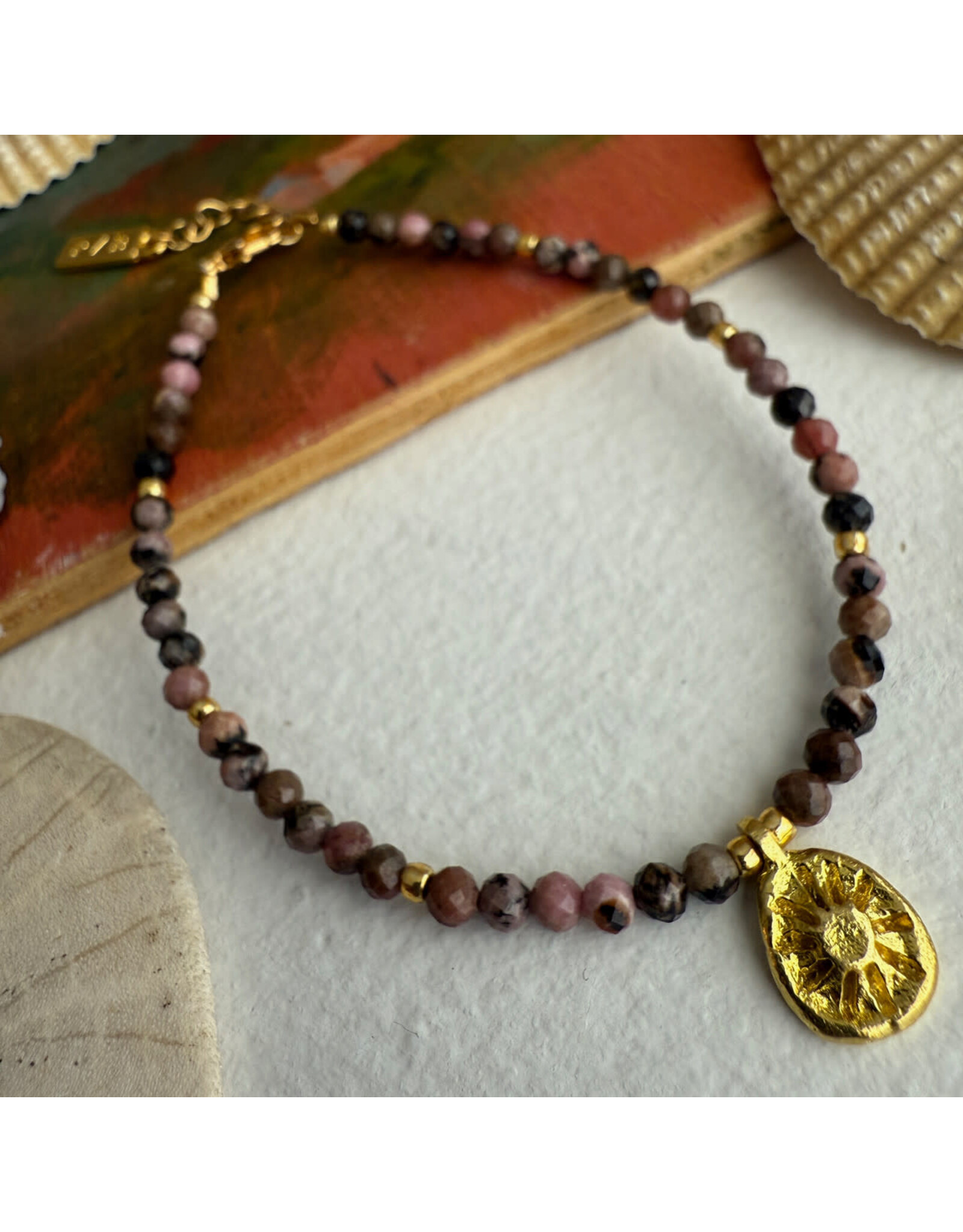 Pika & Bear "Hanalei" Natural Stone & Sun Charm Bracelet -