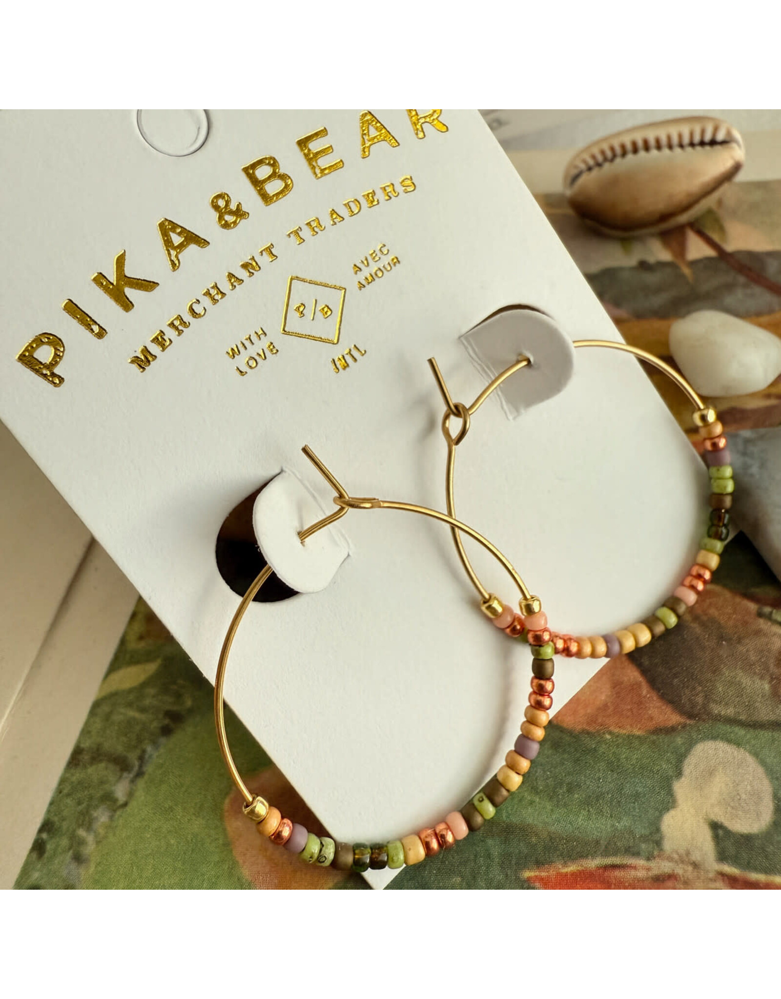 Pika & Bear Memphré Bead Hoop Earrings -
