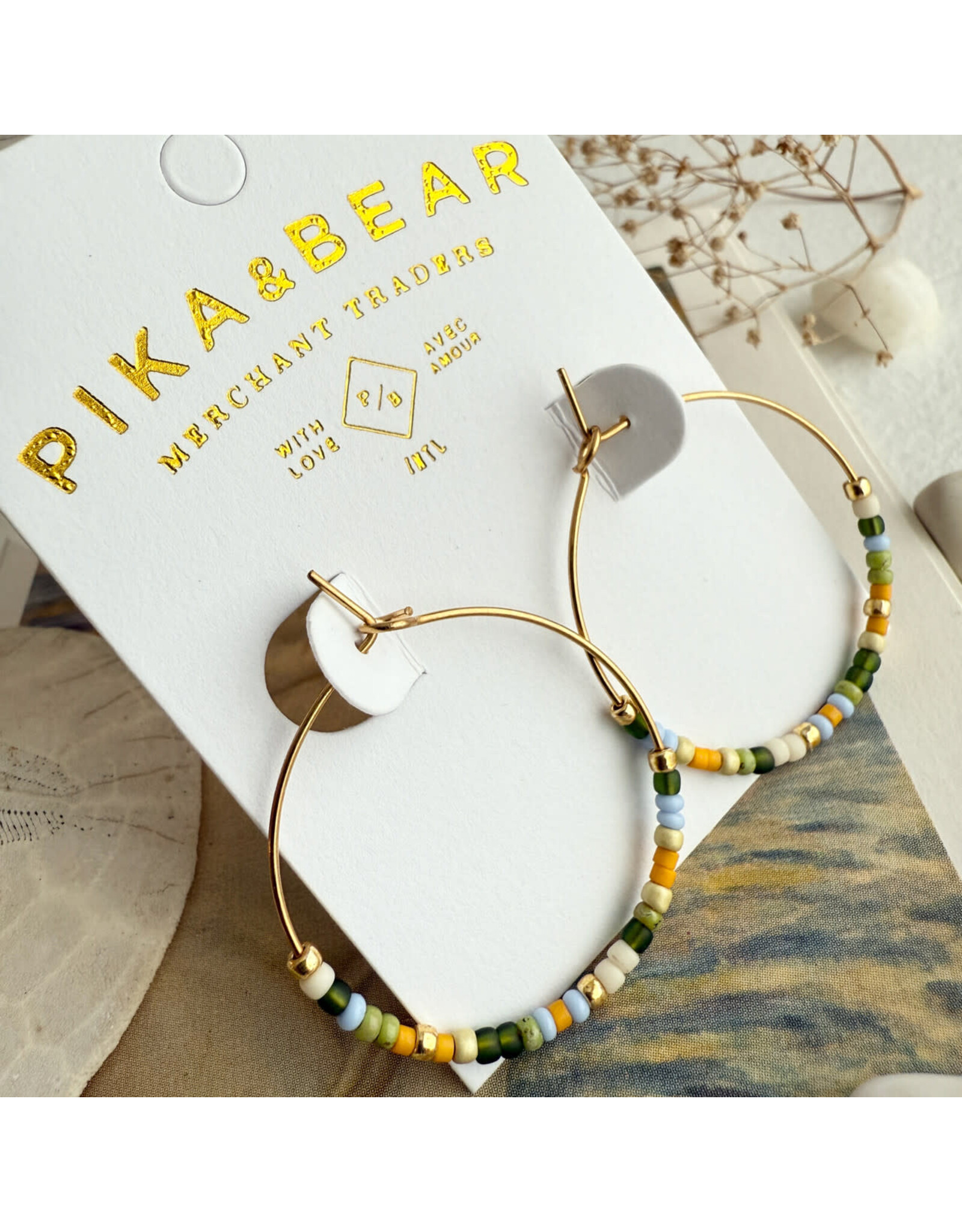 Pika & Bear Memphré Bead Hoop Earrings -