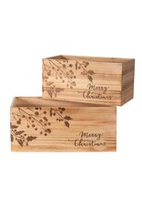 Rectangular Wood Planters - Holly&Berries -