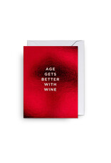 Birthday - Age Gets Better with Wine -Mini Card