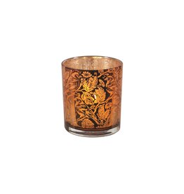 Glass Votive Holder - Copper Botanical - Small