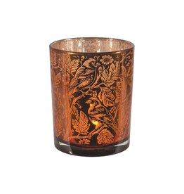 Glass Votive Holder - Copper Botanical - Large
