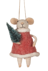 Felt Mice in Red Sweater/Dress -