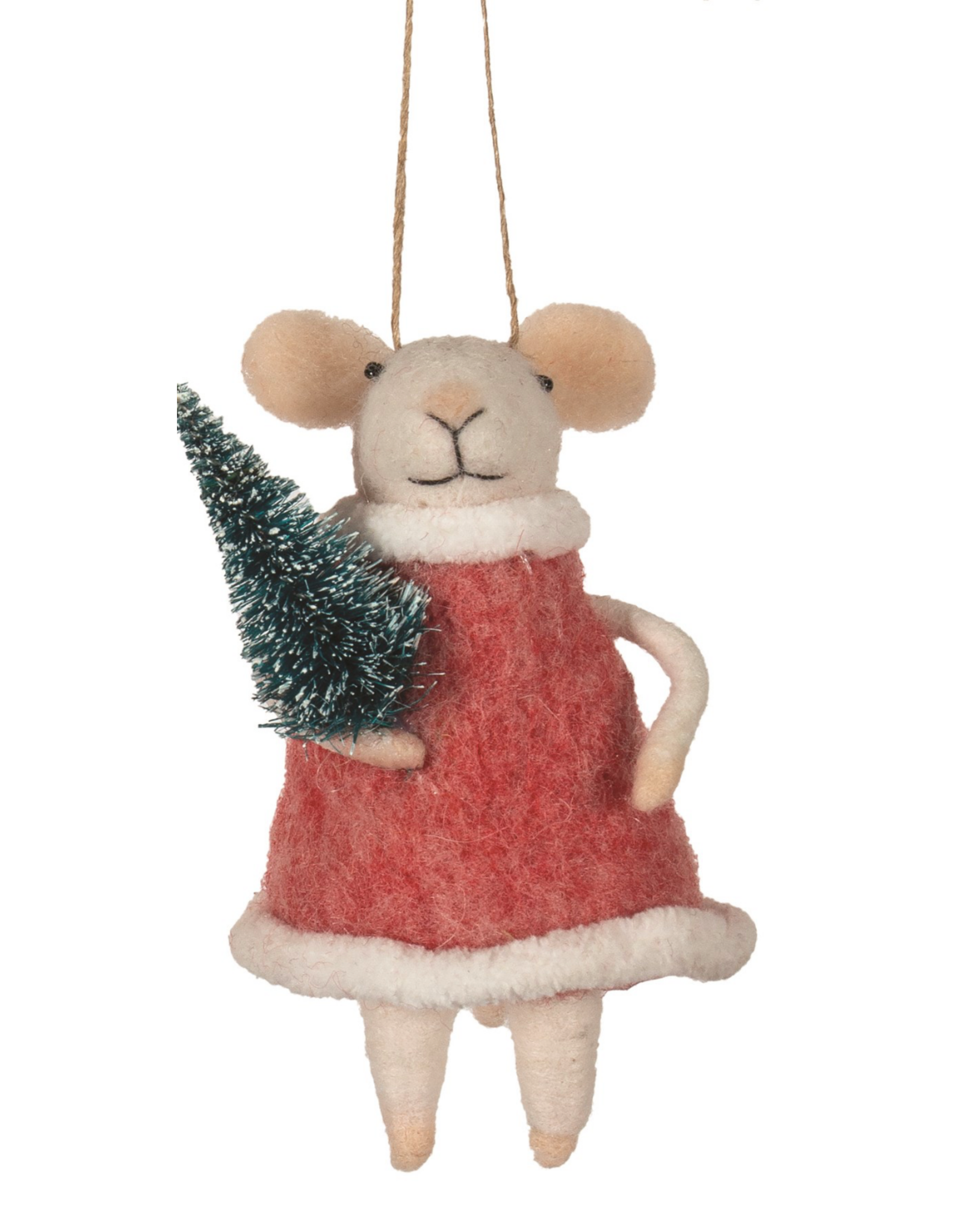 Felt Mice in Red Sweater/Dress -