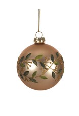 Matte Gold w Leaf Branch -Ornament