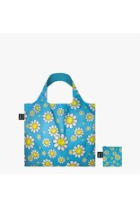 Loqi Packable Tote -  Smiley Flowers Blue