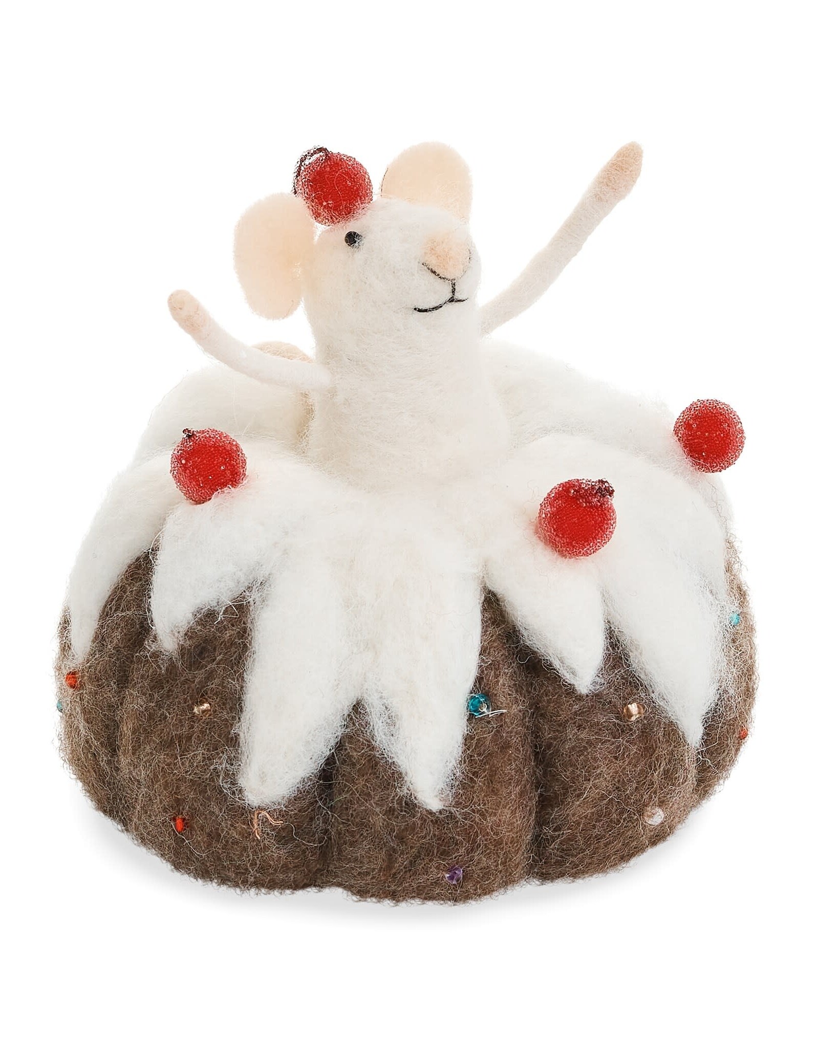 Felted Mouse in Bundt Cake