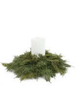 Pillar Candle Cedar Wreath