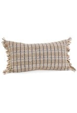 Woven Tan And Blue Pillow