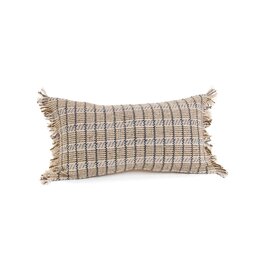 Woven Tan And Blue Pillow