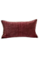 Quilted Velvet Pillow - Bordeaux