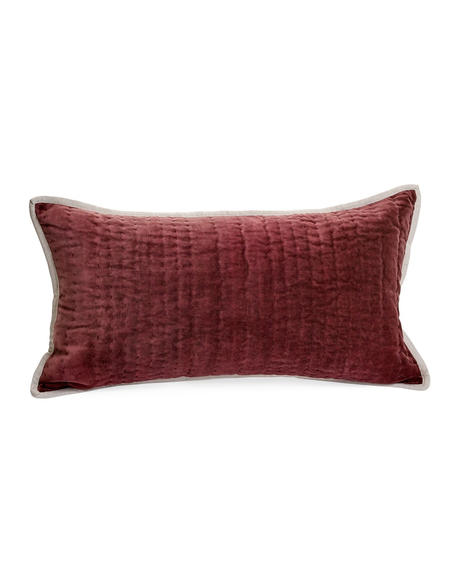 Quilted Velvet Pillow - Bordeaux