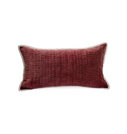 Quilted Velvet Pillow - Bordeaux